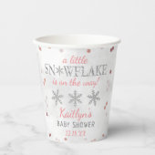 Little Snowflake Girls Winter Baby shower Papieren Bekers (Voorkant)