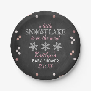 Little Snowflake Girls Winter Baby shower Papieren Bordje