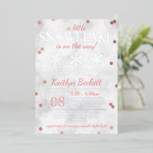 Little Snowflake Girls Winter Baby shower Real Folie Uitnodiging (Staand Voorkant)