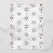 Little Snowflake Girls Winter Baby shower Real Folie Uitnodiging (Achterkant)