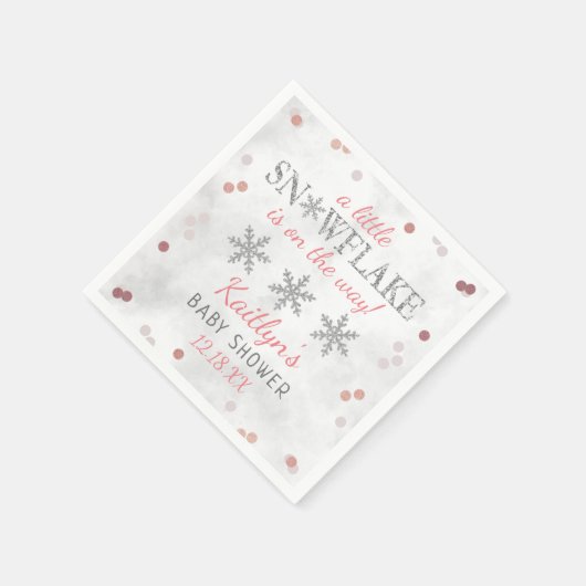 Little Snowflake Girls Winter Baby shower Servet (Hoek)