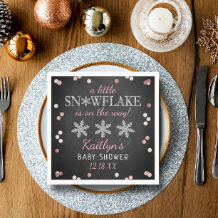 Little Snowflake Girls Winter Baby shower Servet