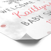 Little Snowflake Girls Winter Baby shower Welcome Poster (Hoek)