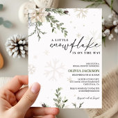 Little snowflake is on the way winter baby shower kaart