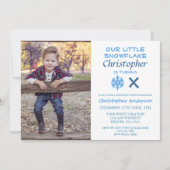 Little Snowflake Kids Birthday Invitation Kaart (Voorkant)