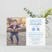 Little Snowflake Kids Birthday Invitation Kaart (Staand voorkant)