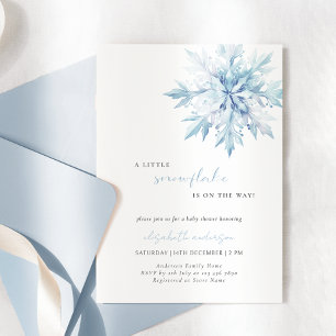 Little Snowflake Minimal Boy Baby shower Kaart