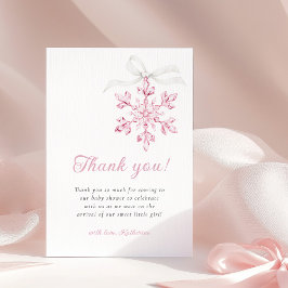 Little Snowflake Minimal Girl Baby Shower Bedankkaart
