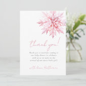 Little Snowflake Minimal Girl Baby shower Bedankkaart (Staand voorkant)
