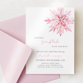 Little Snowflake Minimal Girl Baby shower Kaart