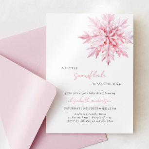 Little Snowflake Minimal Girl Baby shower Kaart