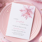 Little Snowflake Minimal Girl Baby shower Kaart