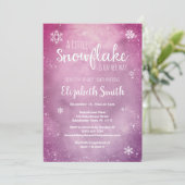 Little snowflake on her way babyshower kaart (Staand voorkant)