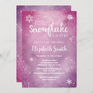 Little snowflake on her way babyshower kaart