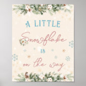 Little Snowflake on Way Winter Baby shower Poster (Voorkant)