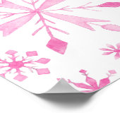 Little Snowflake Pink Baby shower Welcome Sign. Poster (Hoek)