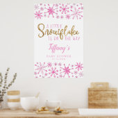 Little Snowflake Pink Baby shower Welcome Sign. Poster (Keuken)