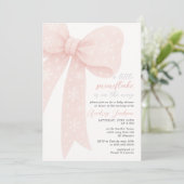 Little Snowflake Pink Coquette Bow Baby shower Kaart (Staand voorkant)