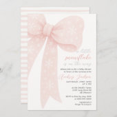 Little Snowflake Pink Coquette Bow Baby shower Kaart (Voorkant / Achterkant)