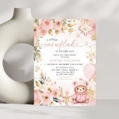 Little Snowflake Pink Floral Beer Baby shower Kaart