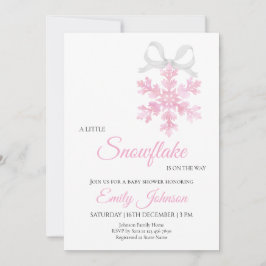 Little Snowflake Pink Girl Baby Shower Kaart