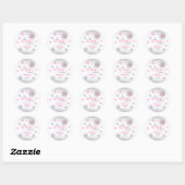 Little Snowflake Pink Silver Glittery Baby Shower Ronde Sticker (Vel)