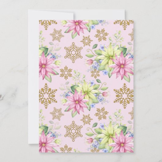 Little Snowflake Roze Bloemen Wandelwagen Baby sho Kaart (Achterkant)