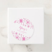 Little Snowflake Roze Waterverf Baby shower Bedankjes Labels (In situ)