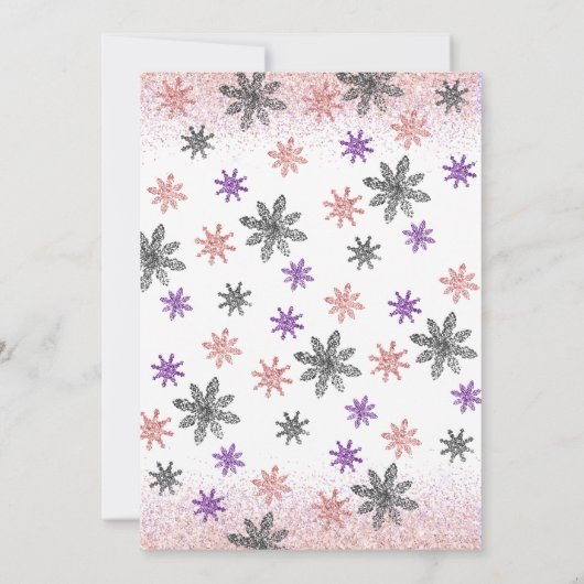 Little Snowflake Roze Winter Meisje Baby shower Kaart (Achterkant)