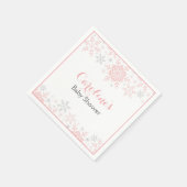 Little Snowflake Roze & Zilver Meisje Baby shower Servetten (Hoek)