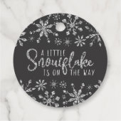 Little Snowflake Silver Glitter Baby shower Bedankjes Labels (Achterkant)