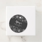Little Snowflake Silver Glitter Baby shower Bedankjes Labels (In situ)