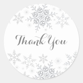 Little Snowflake Silver Glitter Baby shower Ronde Sticker