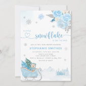 Little Snowflake Teddy Bear Winter Baby shower Boy Kaart (Voorkant)