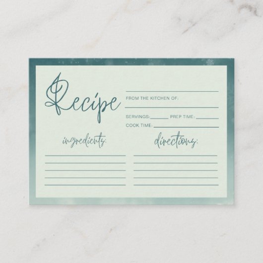 Little Snowflake Vrijgezellenfeest Recept Informatiekaartje (Voorkant)