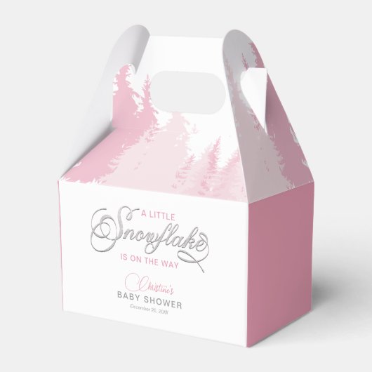 Little Snowflake Winter Baby shower Bedankdoosjes (Voorkant Zijde)