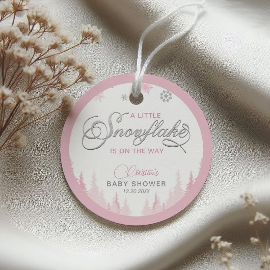 Little Snowflake Winter Baby shower Bedankjes Labels