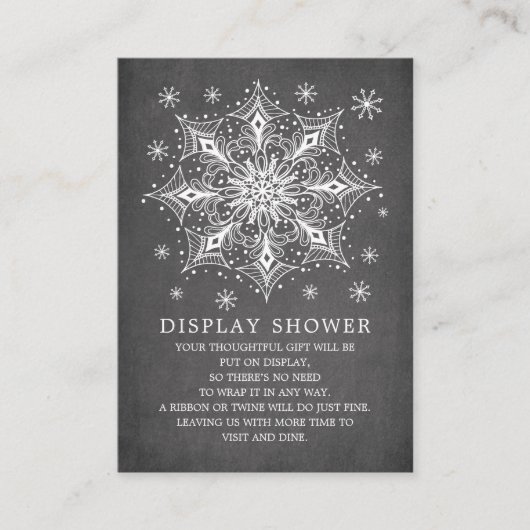 Little Snowflake Winter Baby shower Display Shower Informatiekaartje (Voorkant)
