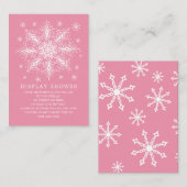 Little Snowflake Winter Baby shower Display Shower Informatiekaartje (Voorkant / Achterkant)