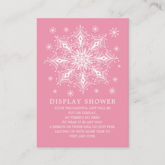 Little Snowflake Winter Baby shower Display Shower Informatiekaartje (Voorkant)