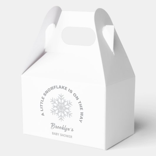 Little Snowflake Winter Baby shower genderneutraal Bedankdoosjes (Voorkant)