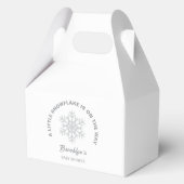 Little Snowflake Winter Baby shower genderneutraal Bedankdoosjes (Achterkant)