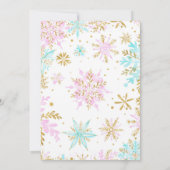 Little Snowflake Winter Baby Shower Invitation Kaart (Achterkant)