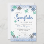 Little Snowflake Winter Baby shower Kaart (Voorkant)