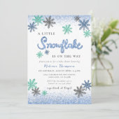 Little Snowflake Winter Baby shower Kaart (Staand voorkant)