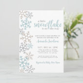 Little Snowflake Winter Baby Shower Kaart (Staand voorkant)