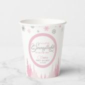 Little Snowflake Winter Baby shower Papieren Bekers (Achterkant)