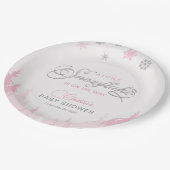 Little Snowflake Winter Baby shower Papieren Bordje (Gekanteld)
