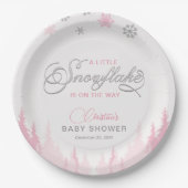 Little Snowflake Winter Baby shower Papieren Bordje (Voorkant)