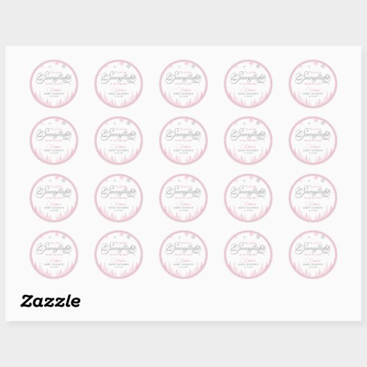 Little Snowflake Winter Baby shower Ronde Sticker (Vel)
